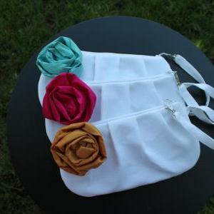 Set Of 3 Pleated Clutches: Bridesmaids/ Wristlets/..