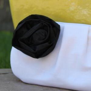 Pleated Zippered Clutch: Choose Your Own Flower..