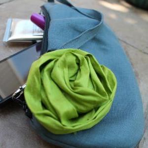 Pleated Zippered Clutch: Choose Your Own Flower..
